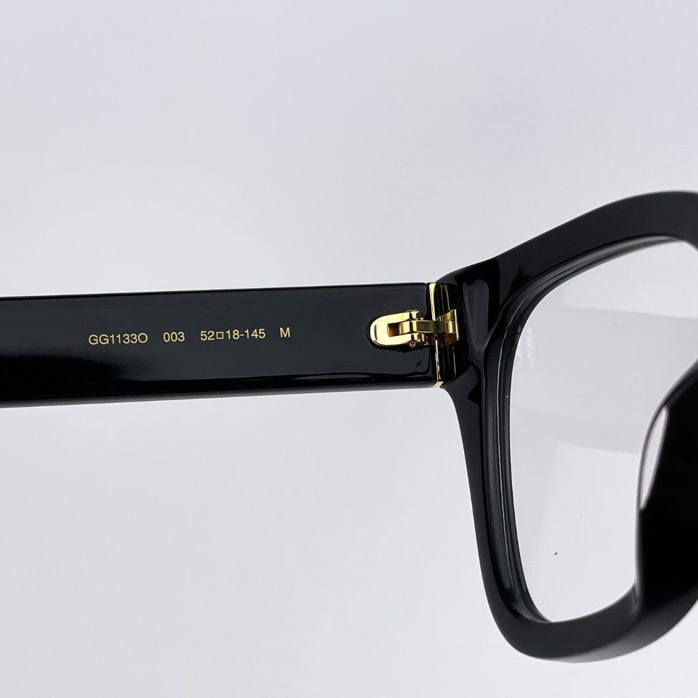 Gucci GG1133O 003 Eyeglasses Shiny Black Cat Eye Women LOGO - Picture 9 of 10